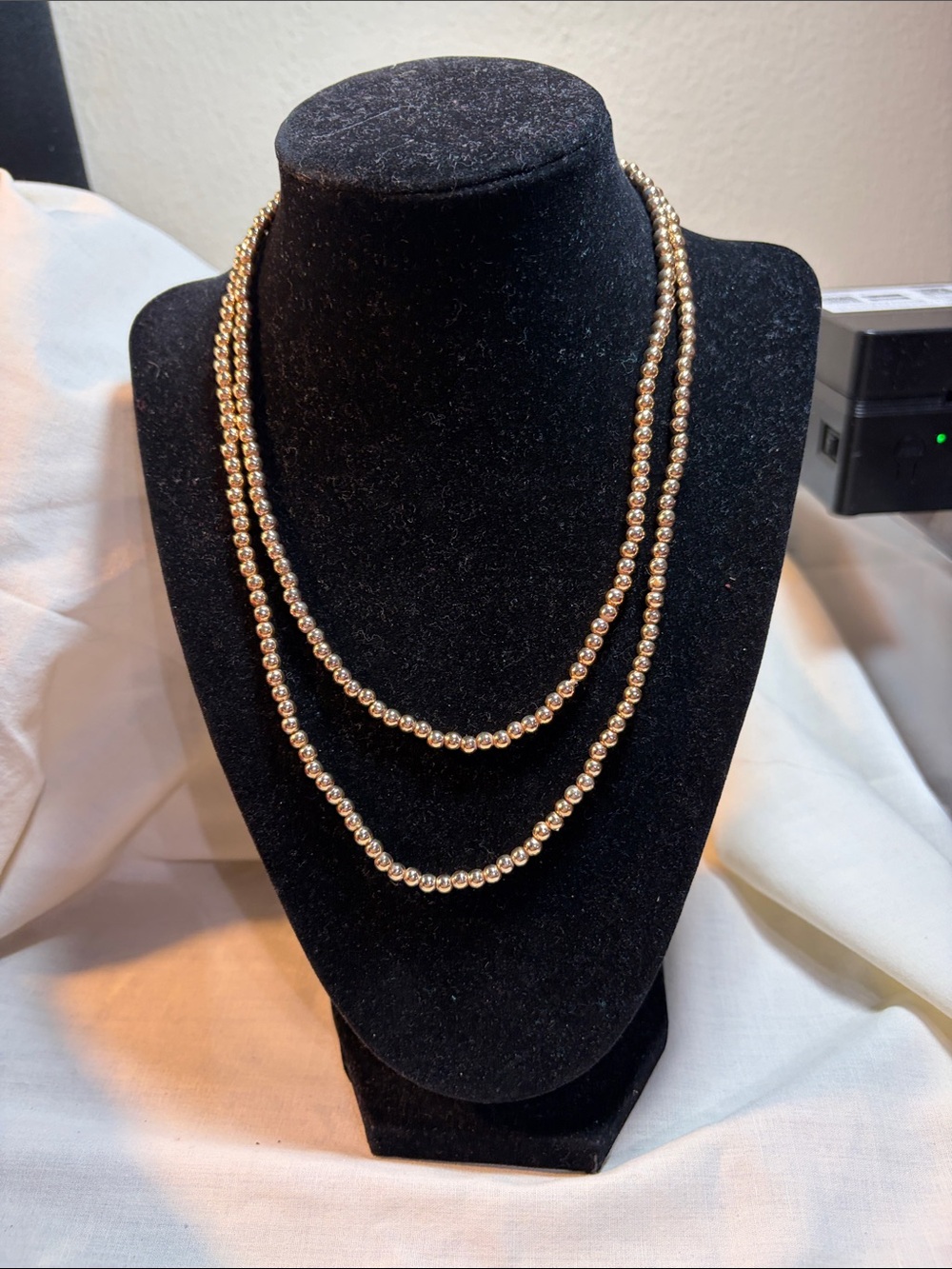 Gold Beaded Layered Necklace - Elegant Women’s Jewelry